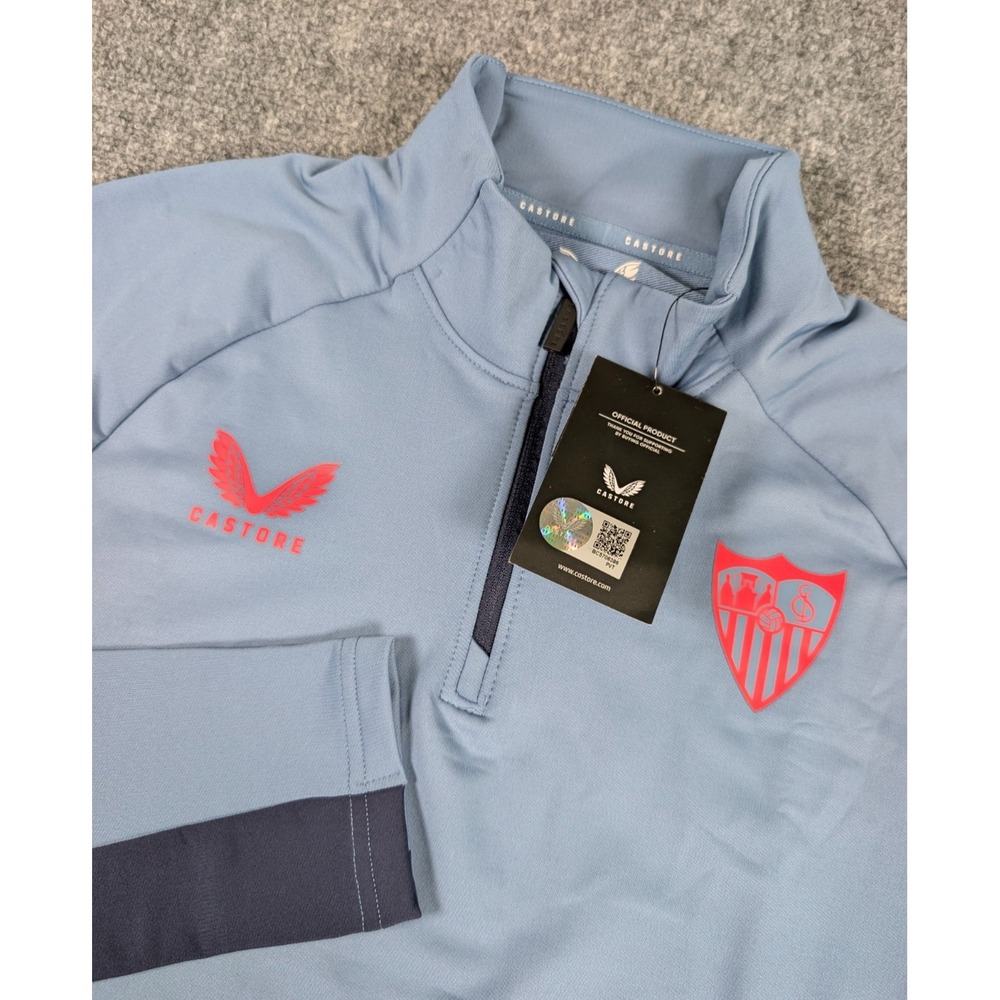 Castore Sevilla Pro Players 1/4 Zip Training Top Mens Medium Coronet Blue‎ NWT